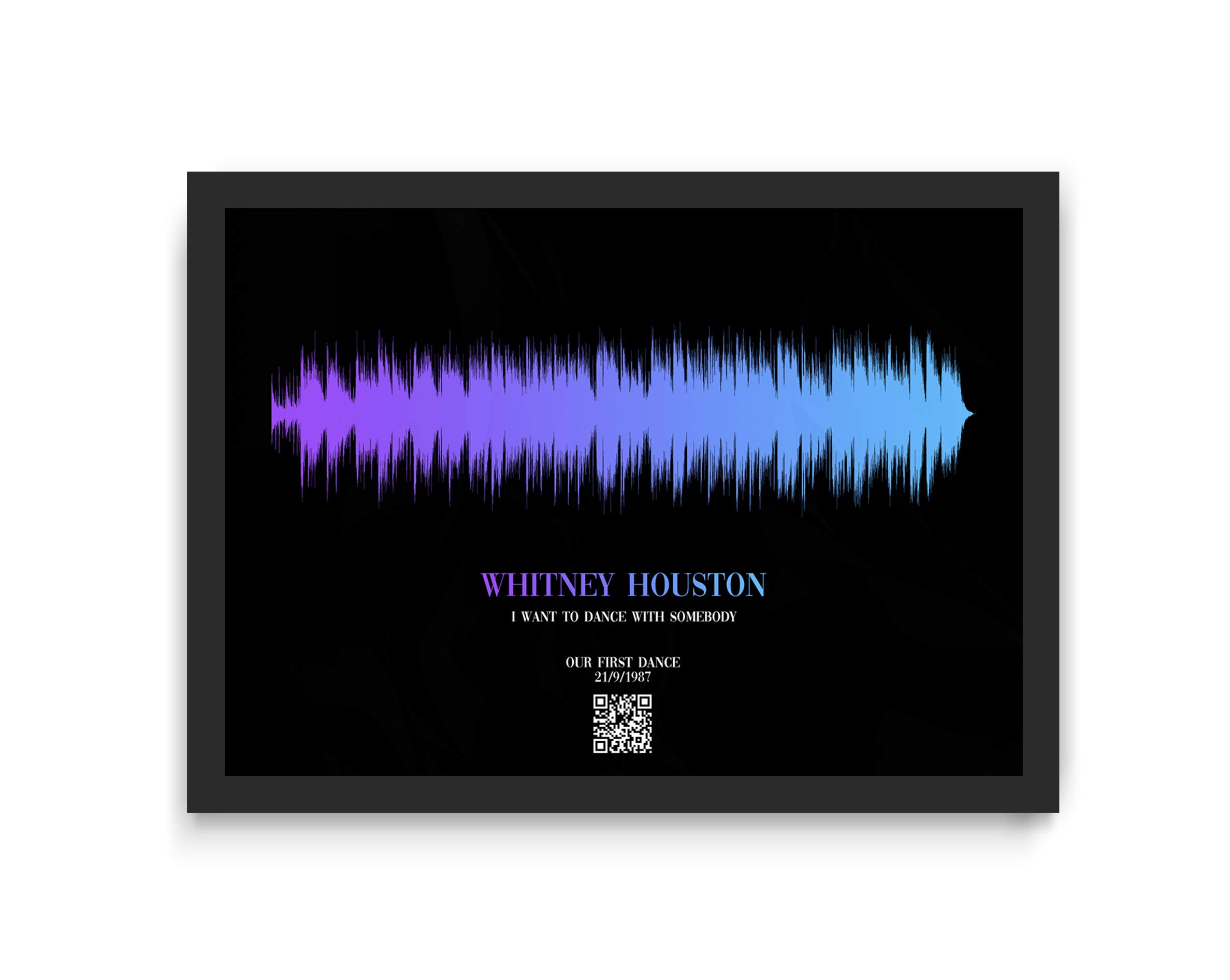 Forefrontdesigns Multi Personalised Custom Soundwave Art Print, Any Song And Artist. (A4 Print (210X297mm) 8.27X11.69 In)