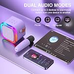 Mini Machine à karaoké pour enfants, Portable BT Président avec 2 Microphones sans fil LED Jouet Cadeau d'anniversaire pour les garçons et les filles 4,5,6,7,8,9,10,11,12+ Années (Purple)