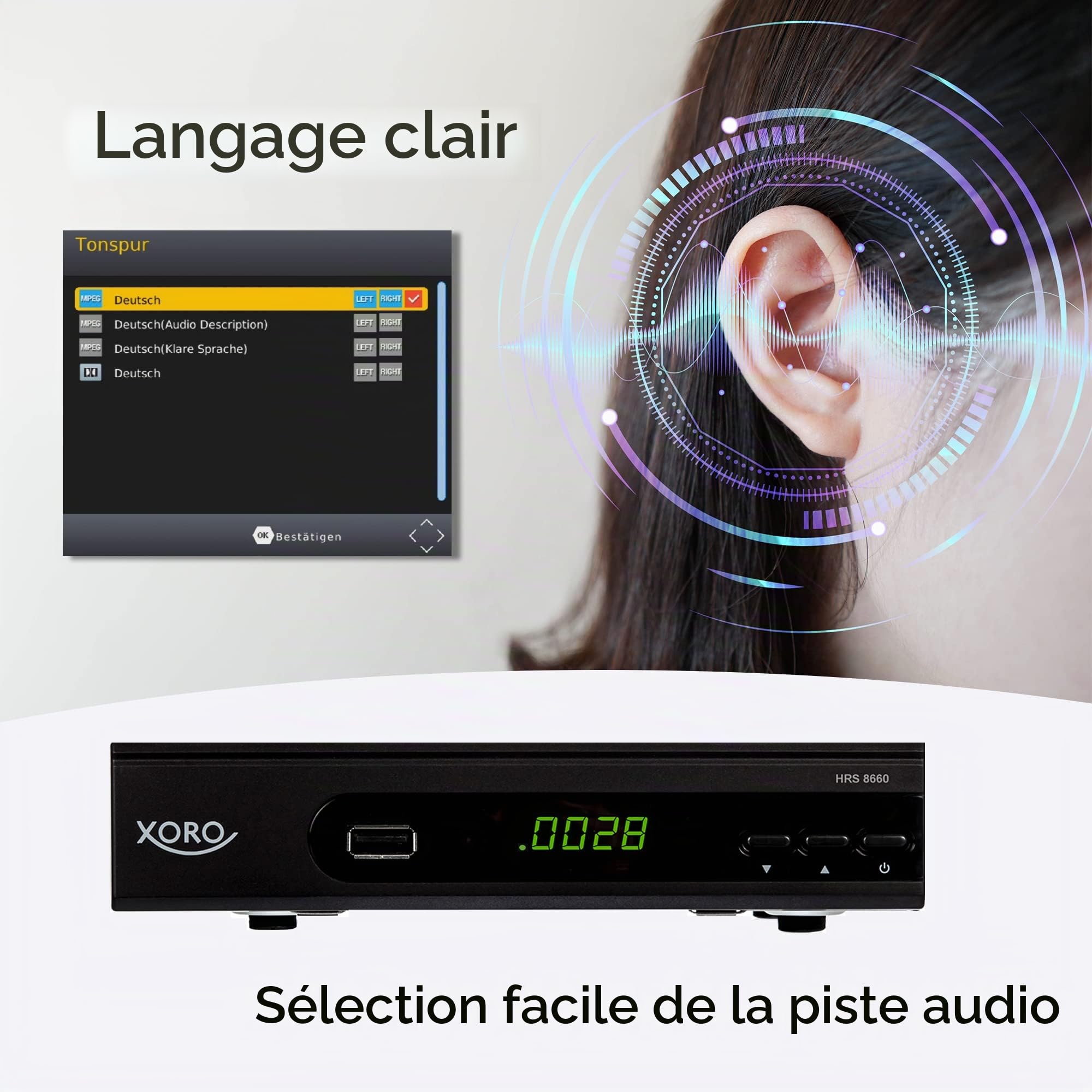 Xoro HRS 8660 digitaler Satelliten-Receiver mit LAN Anschluss (HDTV, DVB-S2, HDMI, SCART, PVR-Ready, USB 2.0) schwarz