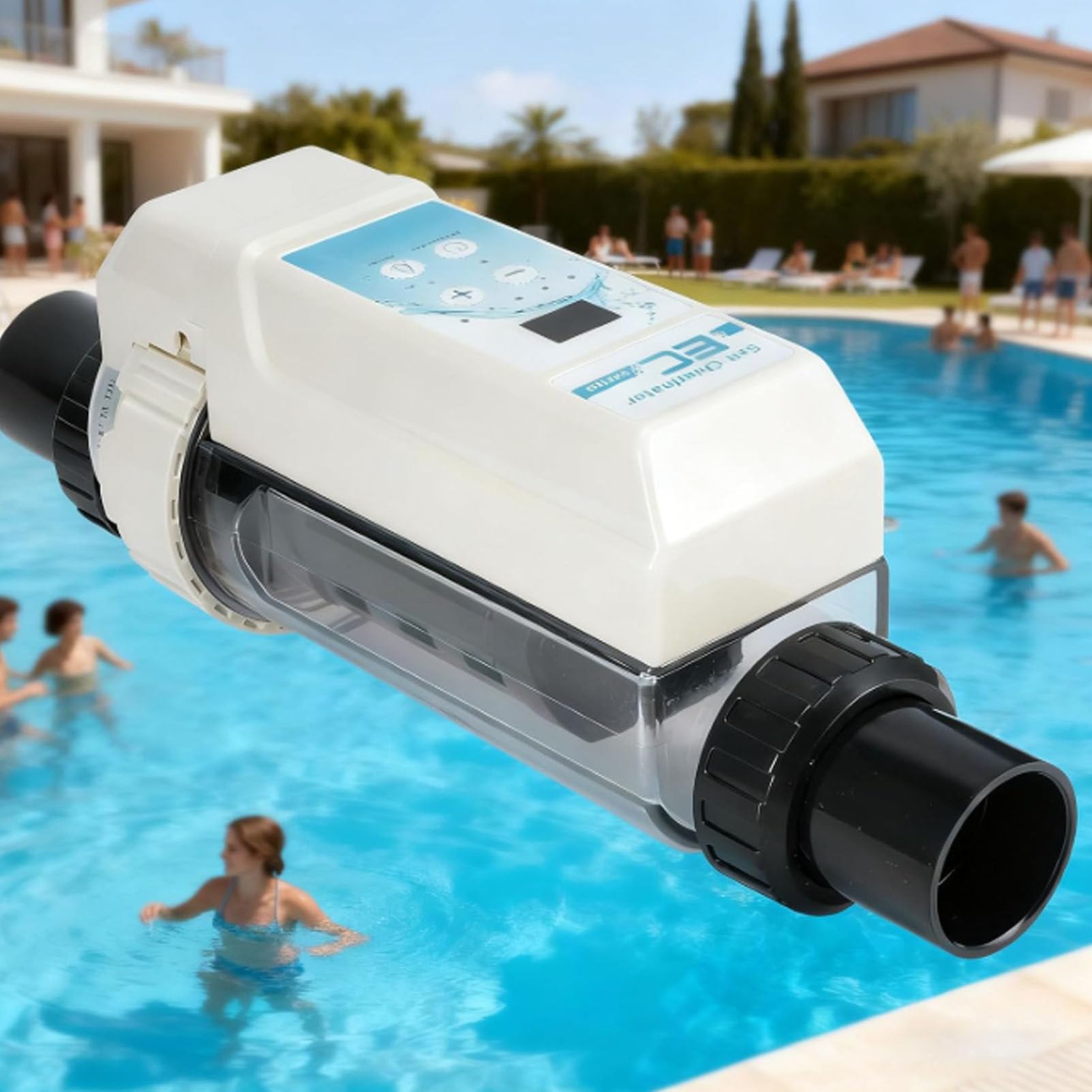 EUMTYDM Salt Water Chlorinator Cell System, Electrolyzer Swimming Pool Chlorinator, Chlorine for Pools, Machine 85M3/20g/h (size_name 85M3/20g/h)
