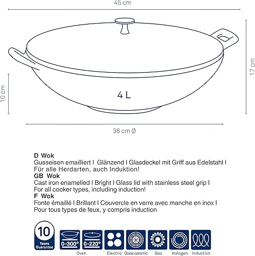 Miniatura 3 de kela Walk Calido - Olla de dos asas (14.2 in, 4 L, 4 litros), color rojobeige