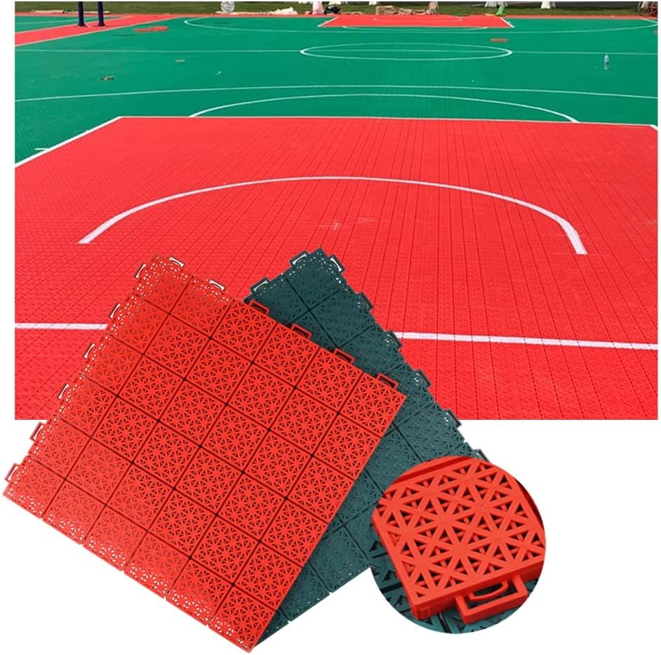 Multifunctional Interlocking Floor Tiles, Weatherproof Non-Slip Sports Mat, 53x53cm, Blue, 10PCS - Durable Outdoor Flooring for High-Temperature Areas, Easy Installation