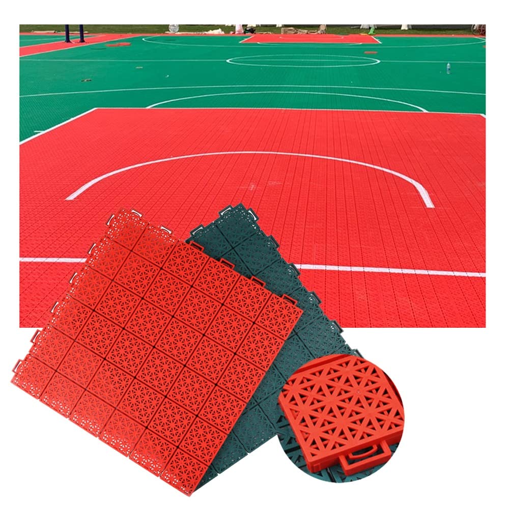 Piastrelle modulari ad incastro per pavimenti, 4 pezzi, verde chiaro, resistenti alle intemperie, antiscivolo, tappetino sportivo, 53 x 53 cm, perfette per uso esterno e ambienti ad alta temperatura