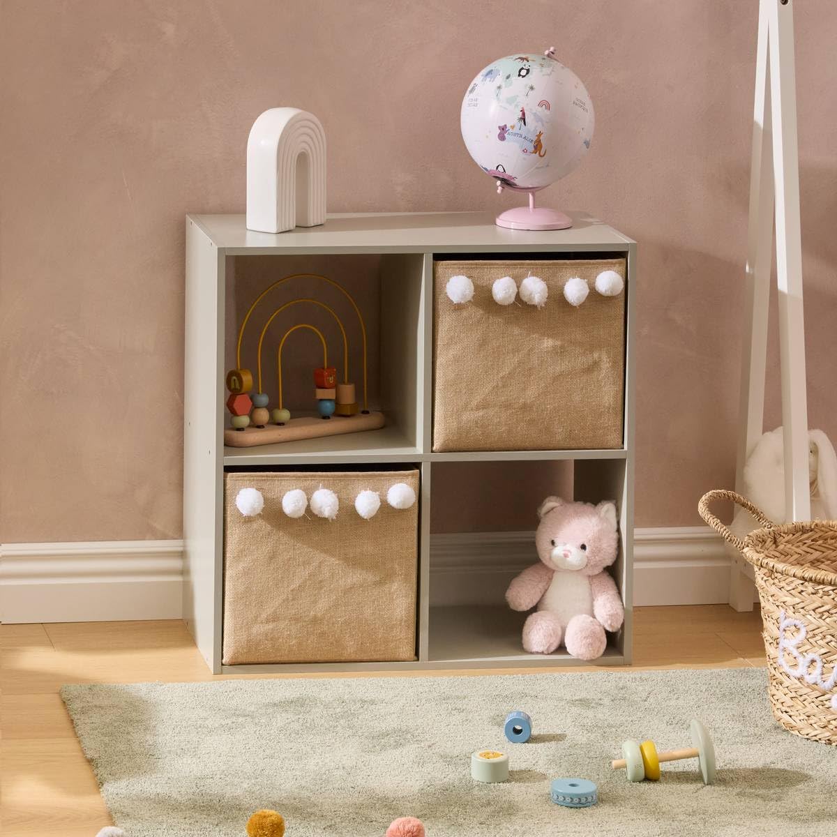 Atmosphera - Étagère mix'n modul Enfant 4 Cases Vert 63,6x30x63,6 cm