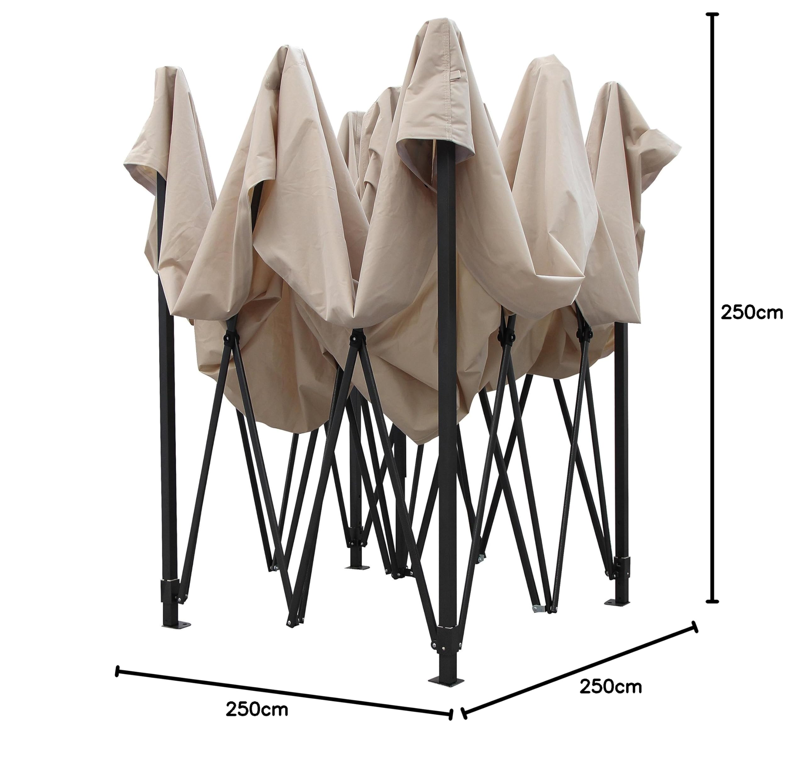 All Seasons Gazebos | 2.5x2.5m Pop Up Gazebo mit 4 Seitenwänden, Zubehörpaket & Rolltasche | Schwerlast, vollständig wasserdicht, hochwertige Materialien (Beige)