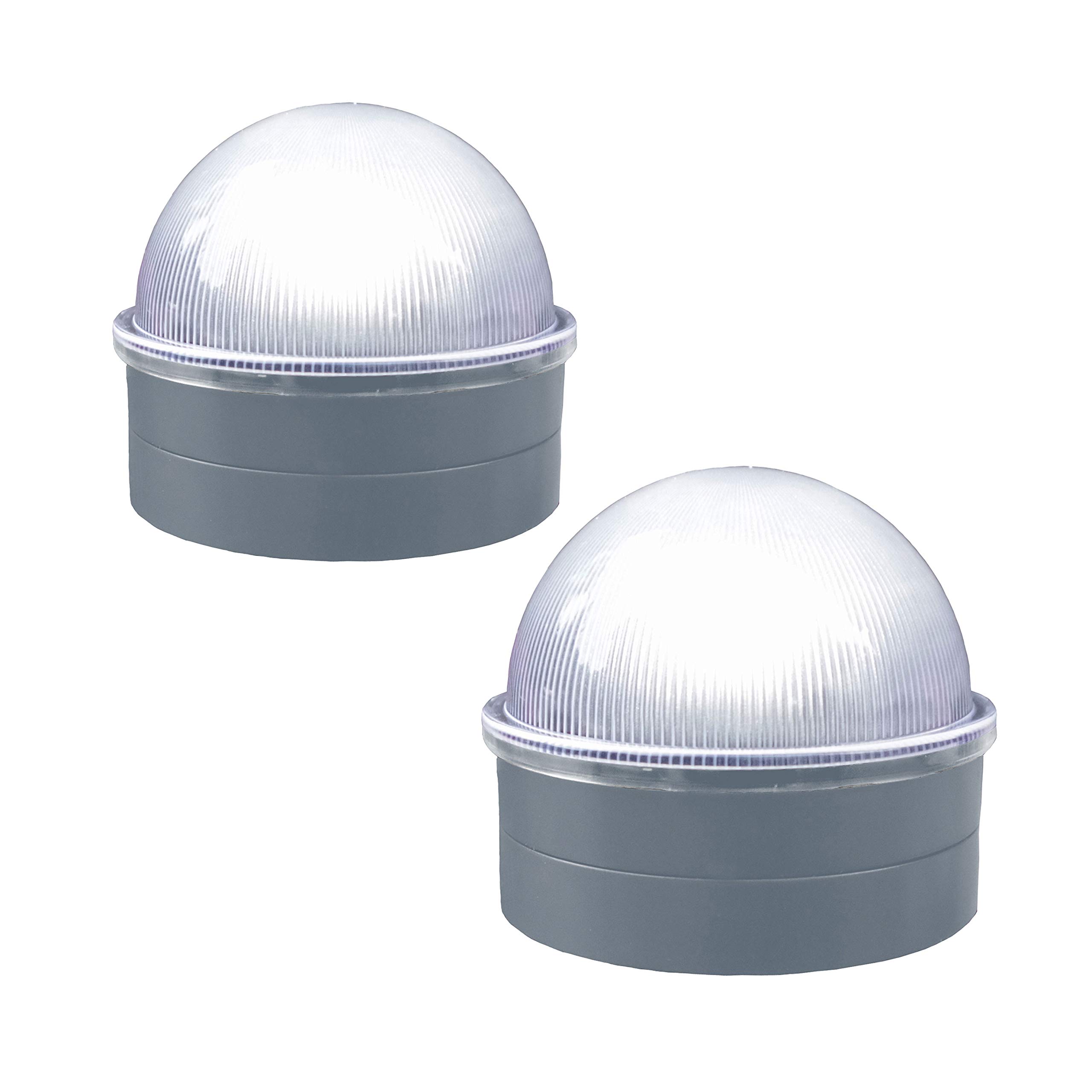 Classy Caps CH2233S Summit Chain Link Solar Post Cap, Silver 2 Pack – High Output LED, Fits 1-7/8