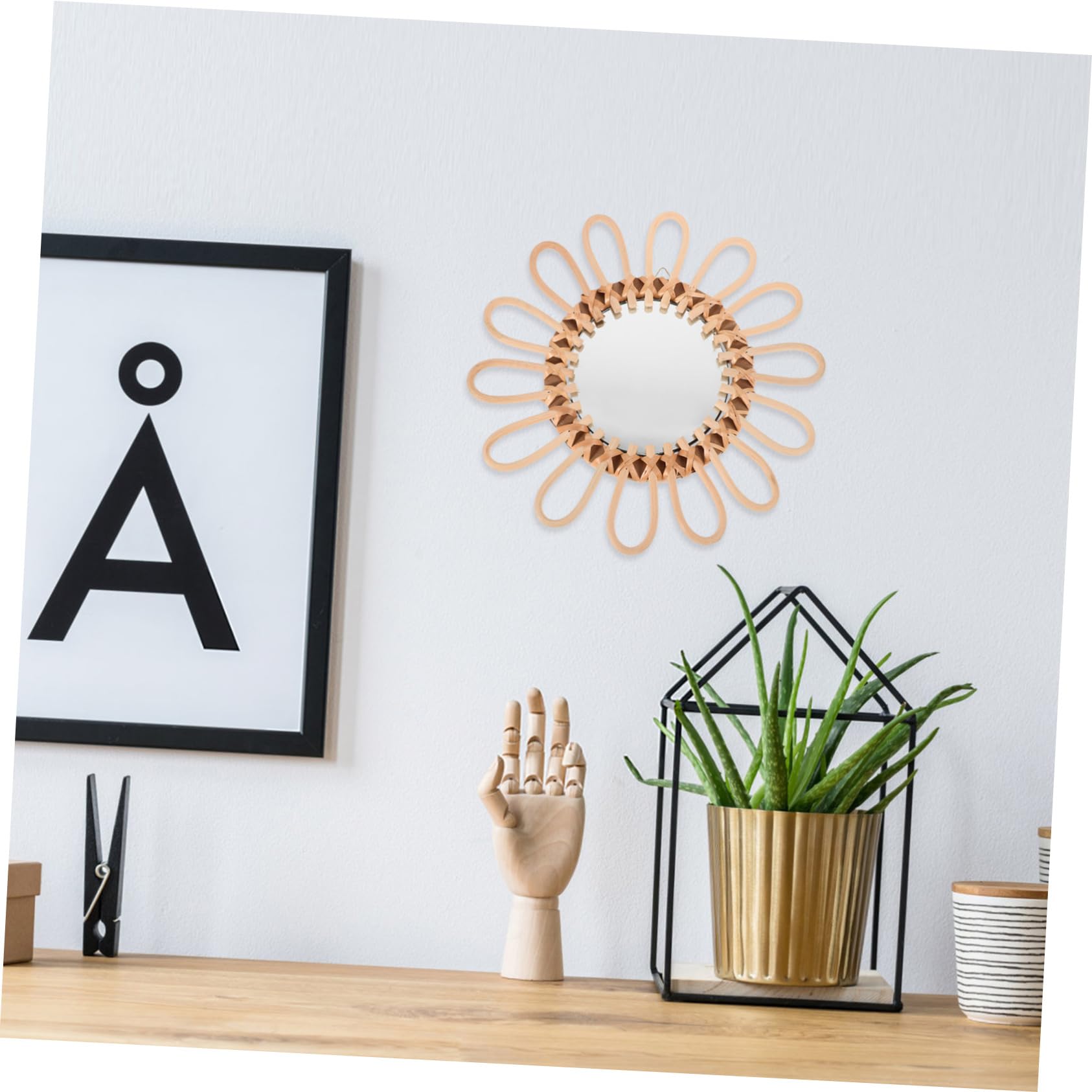 Didiseaon Da Parete in Mano Con Vetro Decorazione Nordico Per Soggiorno Corridoio o Camera Da Accessorio Murale Unisex