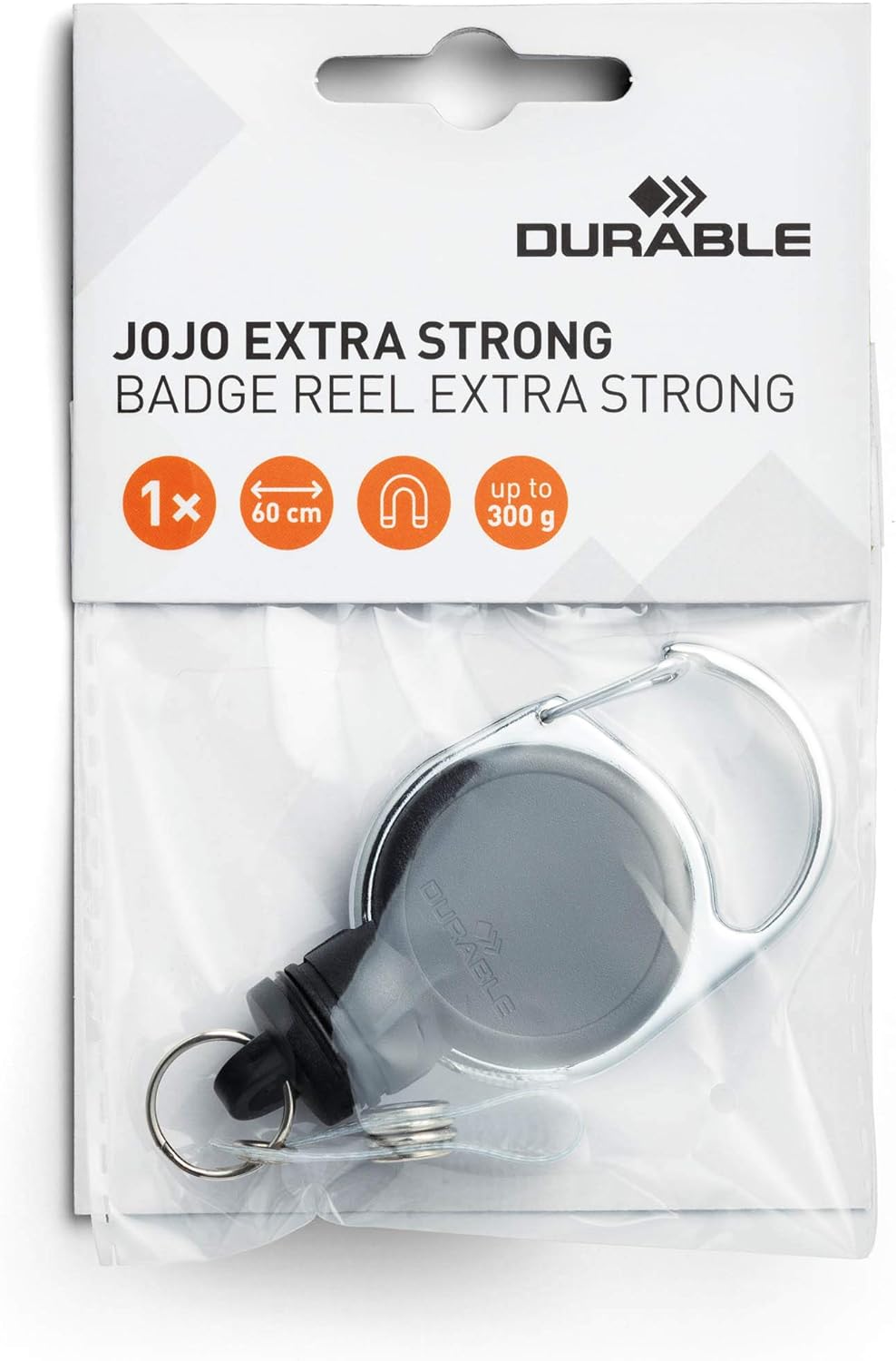 Durable Badge Reel Extra Strong in Black | Pack of 1 | Hold Upto 300 g of Weight | Ideal for Heavy Keys or Cards