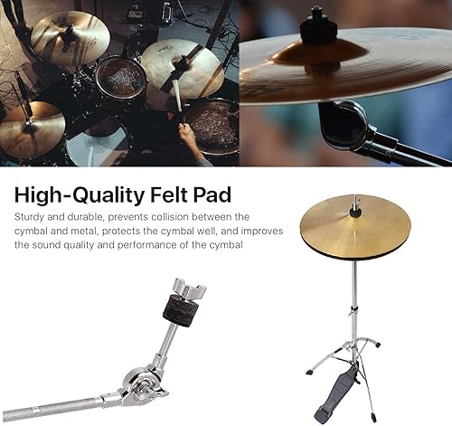 Miniatura 6 de Flexzion Kit de accesorios de platillos de 18 piezas, incluye fieltros de platillo y fundas con base, tuercas de ala, arandelas y fieltro de copa y