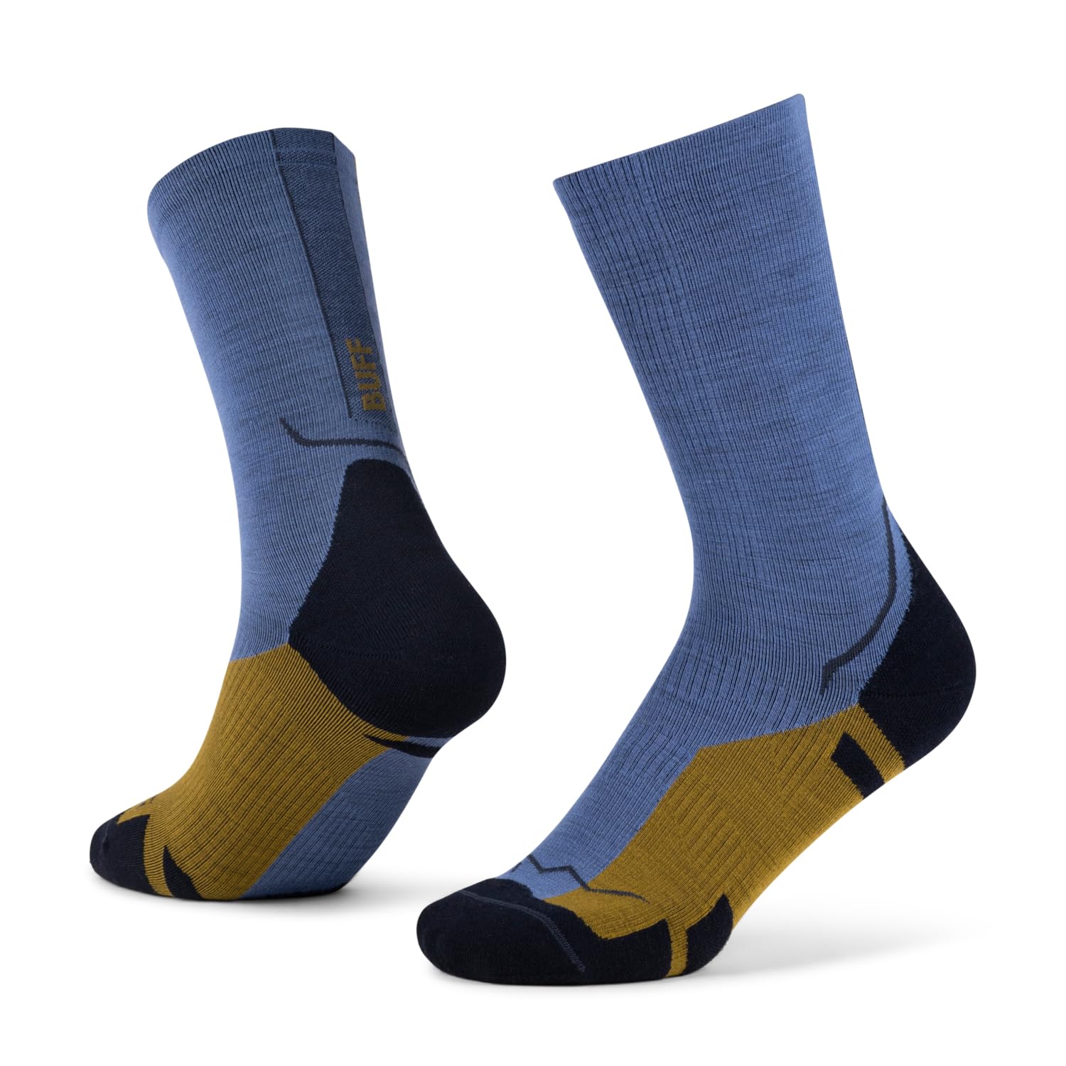 Buff| Socks LW Merino Wool Crew Lightweight, Hiking, Natural Resistance, Comfort, Cushioning, M, Blue