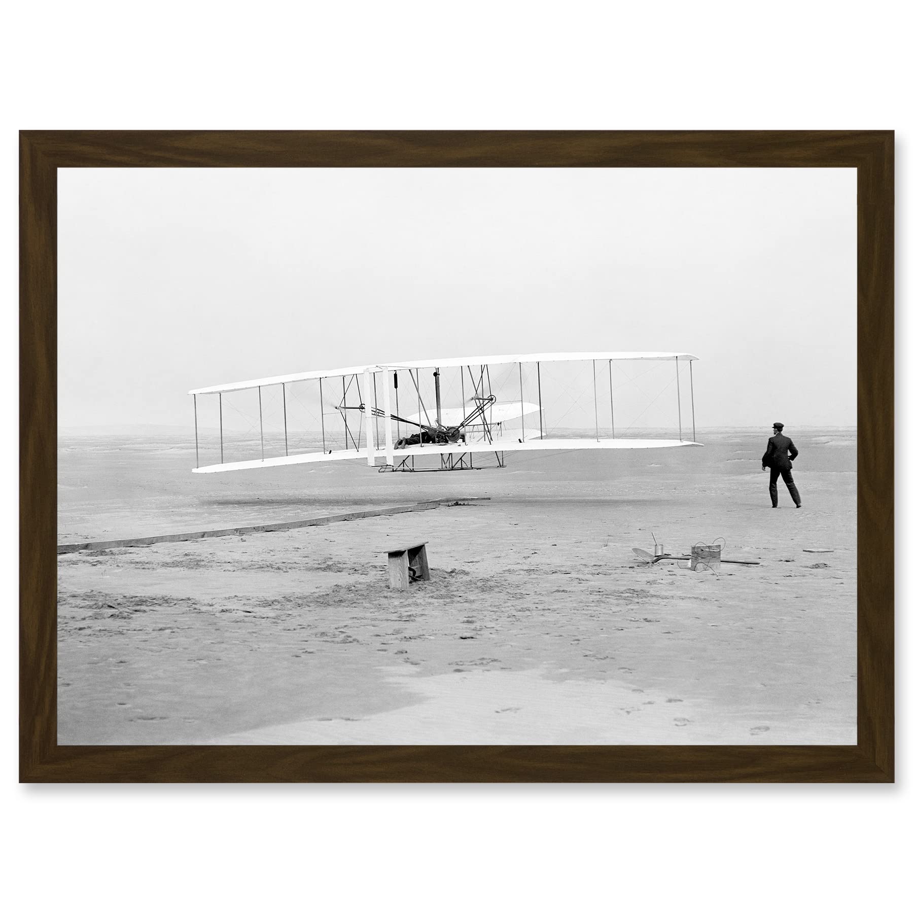 Artery8 Daniels First Flight Wright Brothers 1903 Photo Aviation Artwork Framed Wall Art Print A4