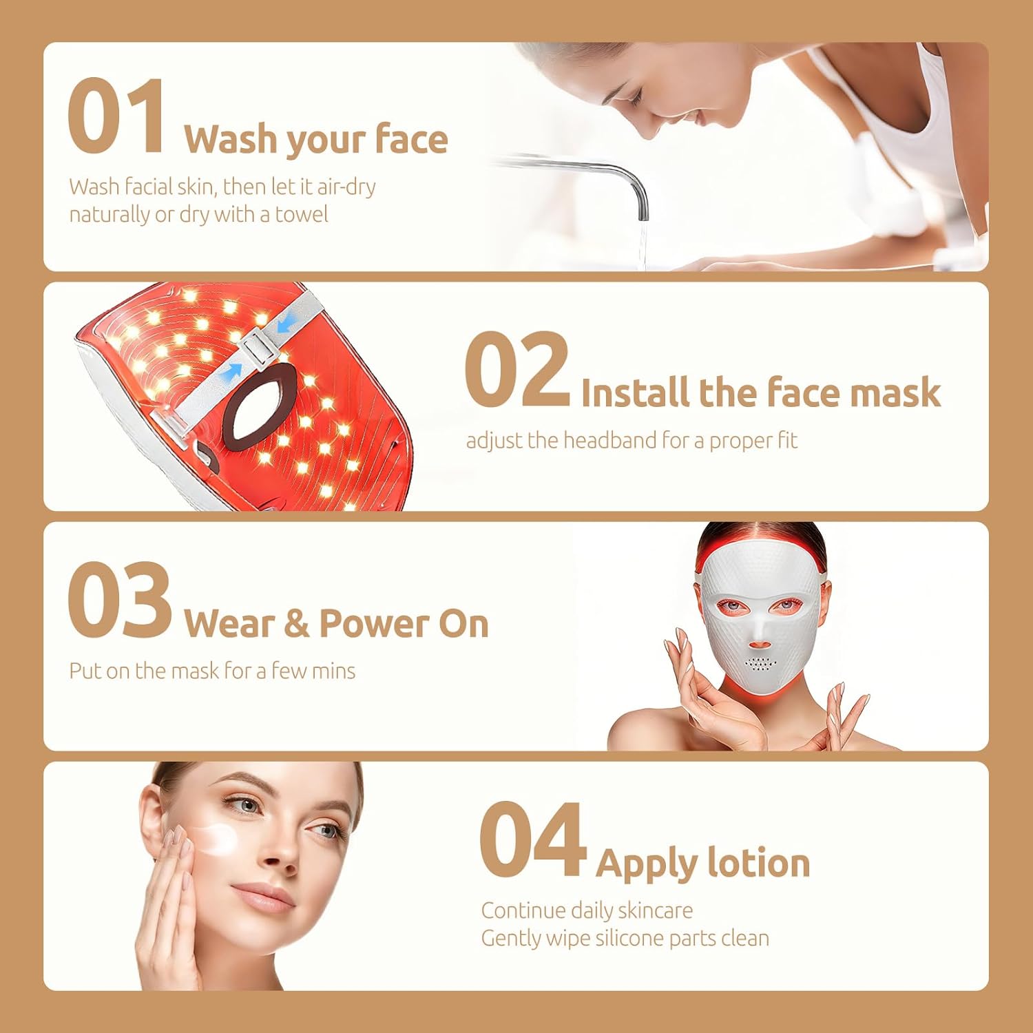 LED Therapy Mask,(Model M226 and MN1 LED Facial Mask),Suitable for Home/Travel/Yoga use