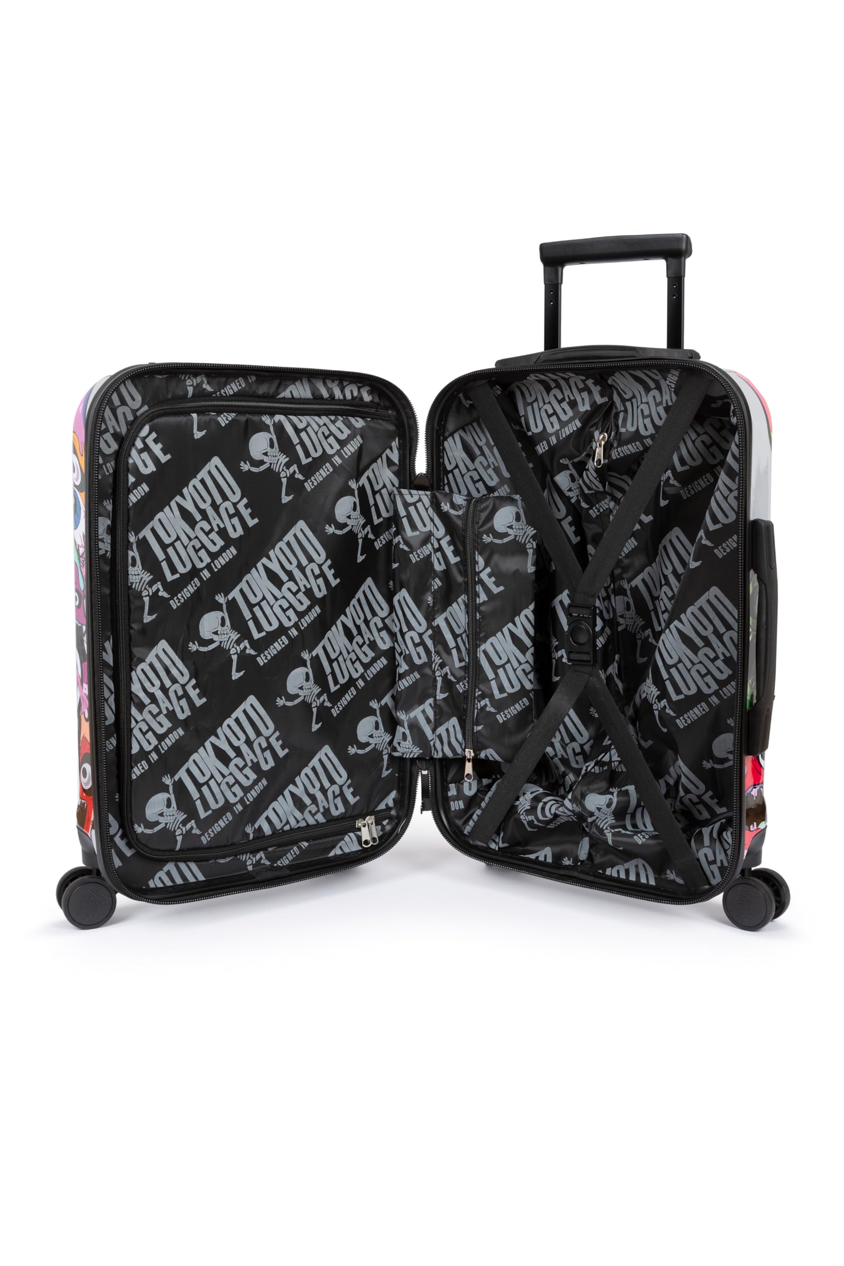 TOKYOTO Valise Cabine Trolley pour Enfants Garçons 55x35x20 Bagage Sac de Voyage avec Serrure TSA Légère Robuste pour Les Fans De Comics Pop Art Manga Super-héros et Dessin Animé Batty Boy