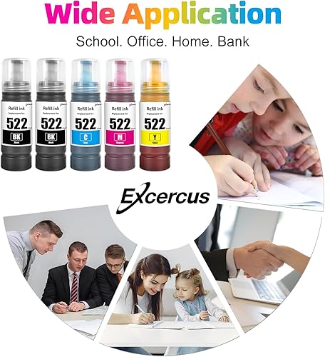 Miniatura 14 de Botellas de repuesto de tinta T522 522 compatibles con Ecotank ET-2760 ET-4760 ET-2750 ET-2720 ET-3760 ET-2850 ET-15000 ET-2800 ET-4700 ST-4000 2
