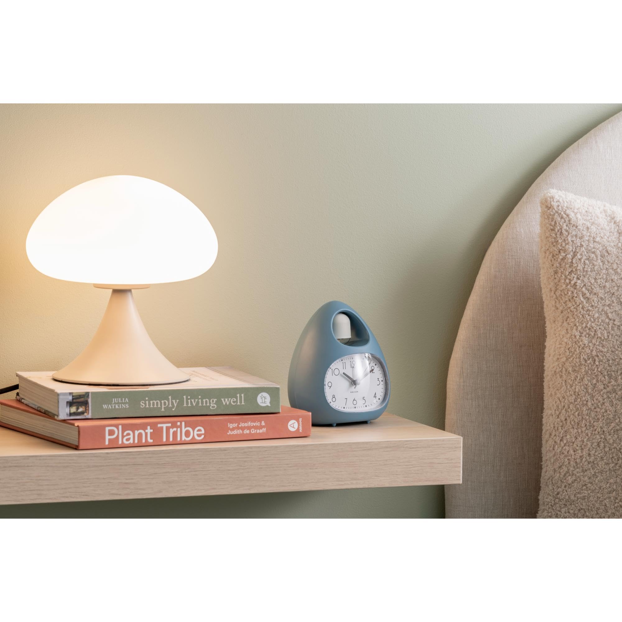 Leitmotiv Tischlampe Hongo - Warmes Grau - Ø20cm | Rund - skandinavisch - Glas - Tischleuchte Wohnzimmer & Schlafzimmer - Tischlampen modern