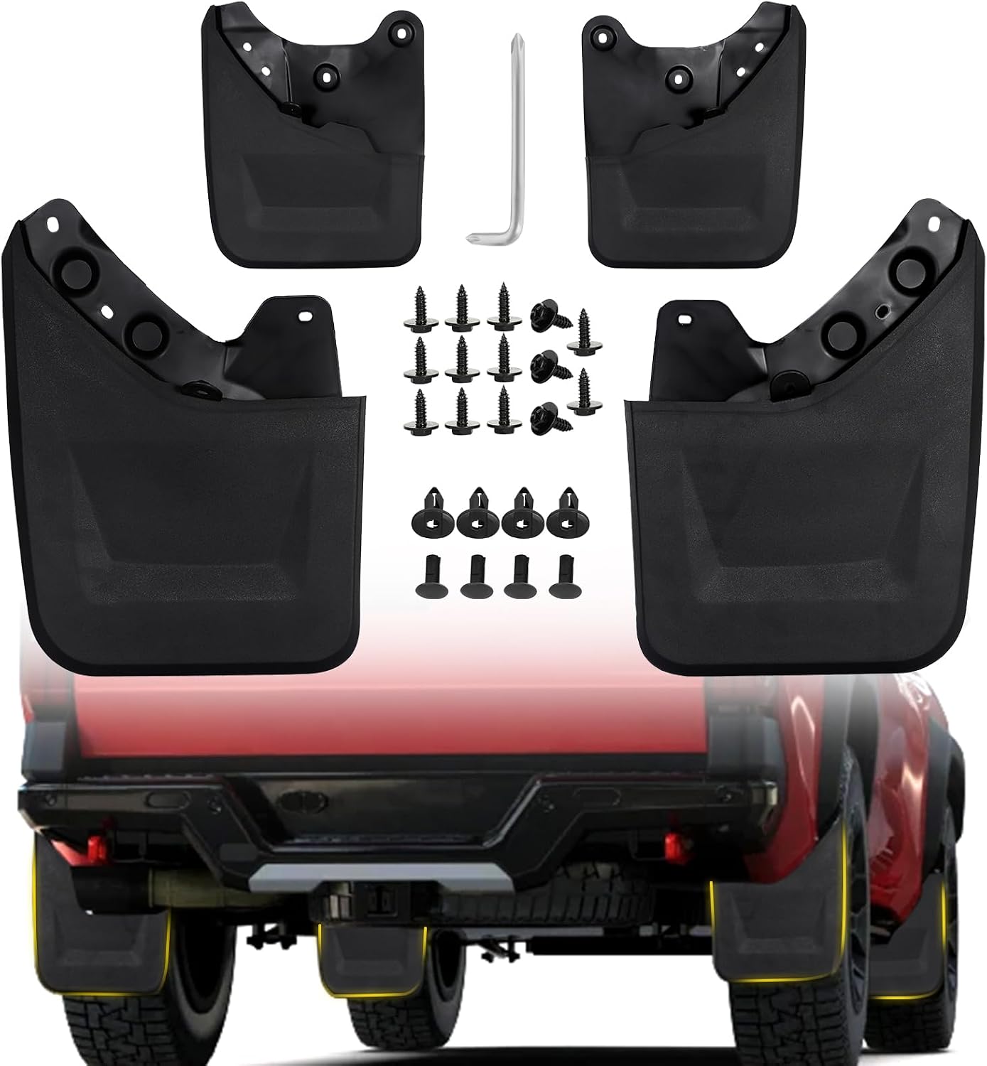 Zrebrio Mud Flaps for 2024–2026 Toyota Tacoma (Crew & Extended Cab) — 4‑Piece Set