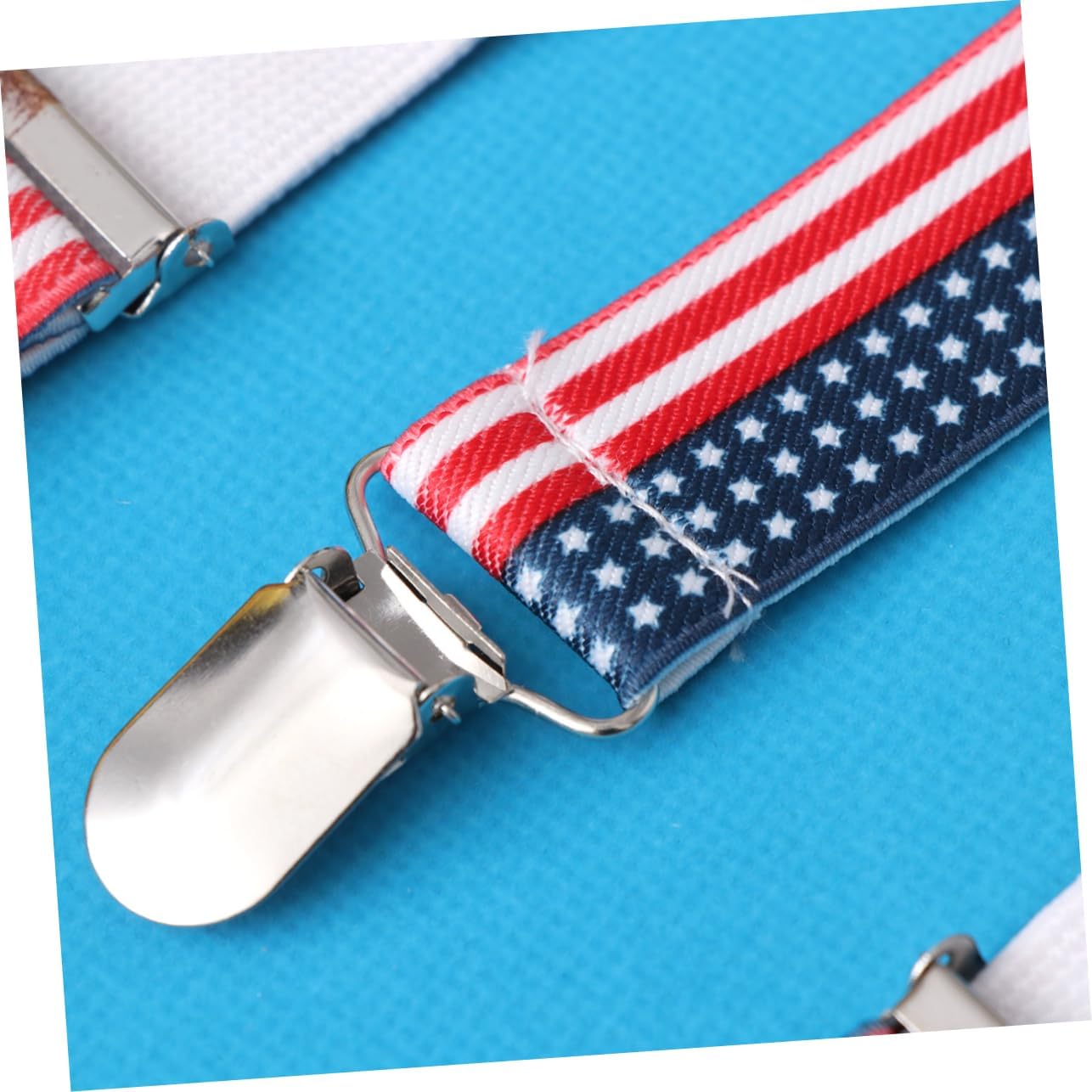 LIOOBO US Flag Clip Suspenders Adjustable Elastic Y Back Braces for Unisex for Parties and Daily Wear Durable Design for Jeans and Shorts