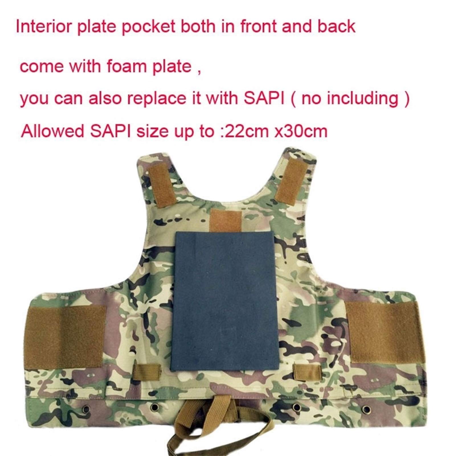 HXSZWJJ Militare Maglia Tattica Wargame Outdoor Attrezzature Airsoft Vettore Piastra Multicam Army Petto Paintball Vest