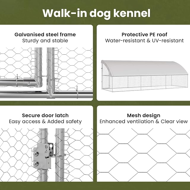 Foto 5 de 8 de vidaXL Refugio para Perros 3 uds. Plateado 6 x 2 x 2 m