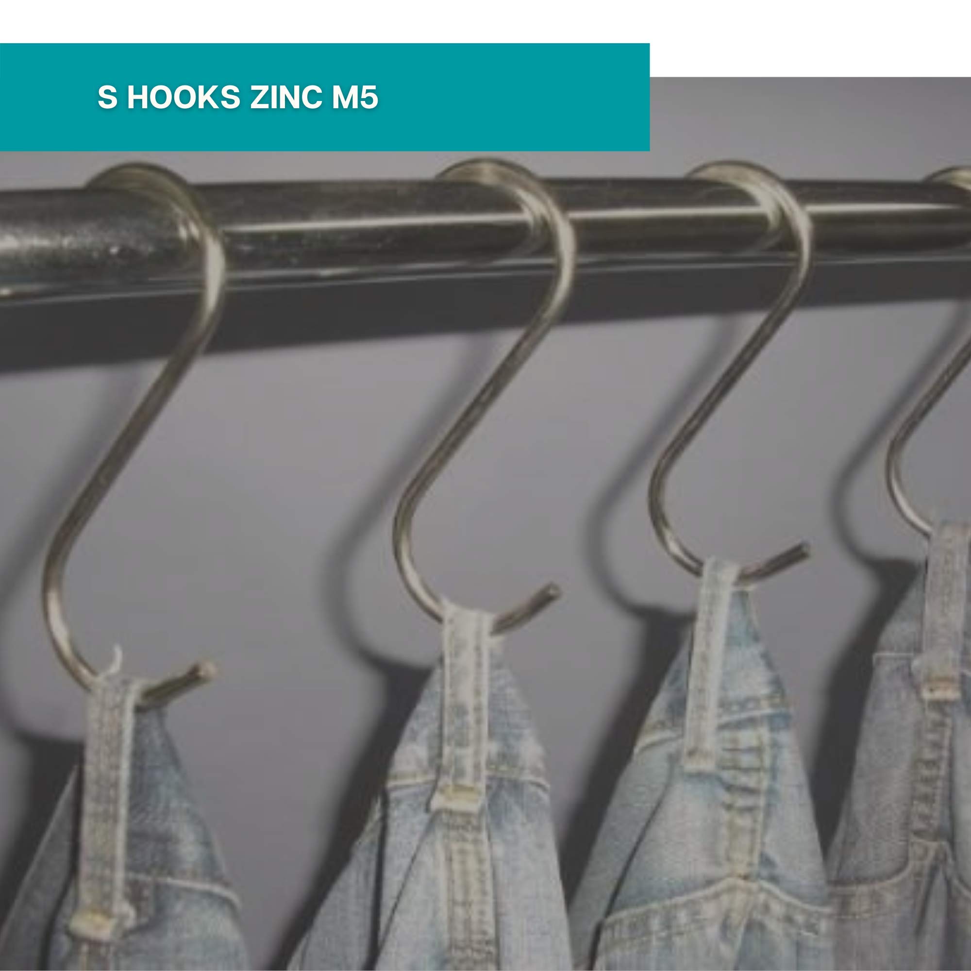 Doja Industrial | haki w kształcie litery S ze stali nierdzewnej | haki w kształcie litery S M5 | opakowanie 25 | małe haki zapewniają miejsce i porządek we wszystkich kuchniach i obszarach roboczych