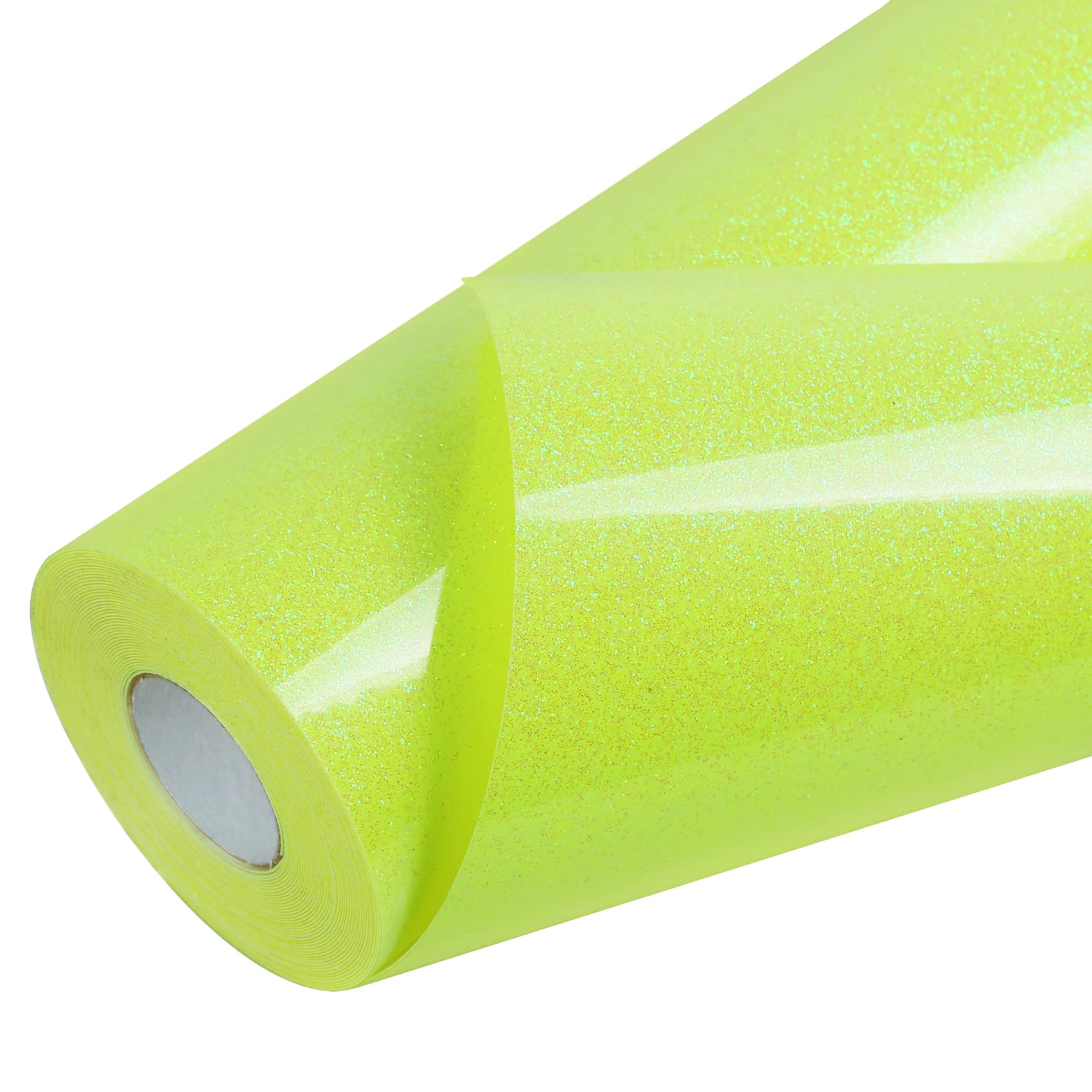 TORC Yellow Glitter HTV Heat Transfer Vinyl Large Roll 12 inch x 20 ft Sparkly Iron on Vinyl for T Shirts Crafts