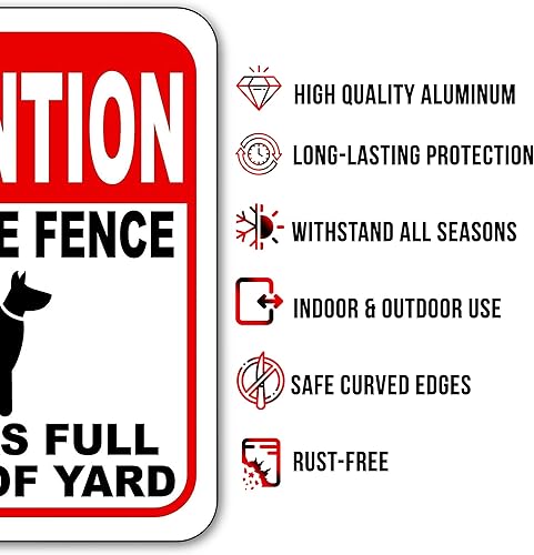 Miniatura 2 de Letrero de valla invisible para perros  Dog Has Full Range of Yard, letreros de advertencia para el hogar, decoración de casa de perro, letrero de