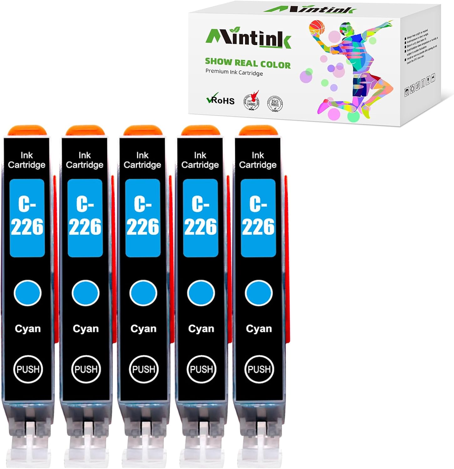 PGI225 CLI226 Ink Cartridges Replacement for Canon PGI-225 CLI-226 for PIXMA MG6120 MG6220 MG5320 MX882 Printer (3 Large Black, 3 Black, 3 Cyan, 3 Magenta, 3 Yellow, 3 Gray)
