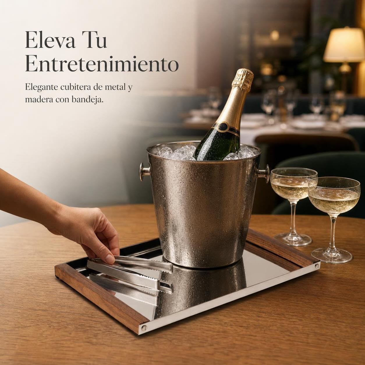 Hielera Acero para Bar, Recipiente Acero Inoxidable para Mesa, para Terraza