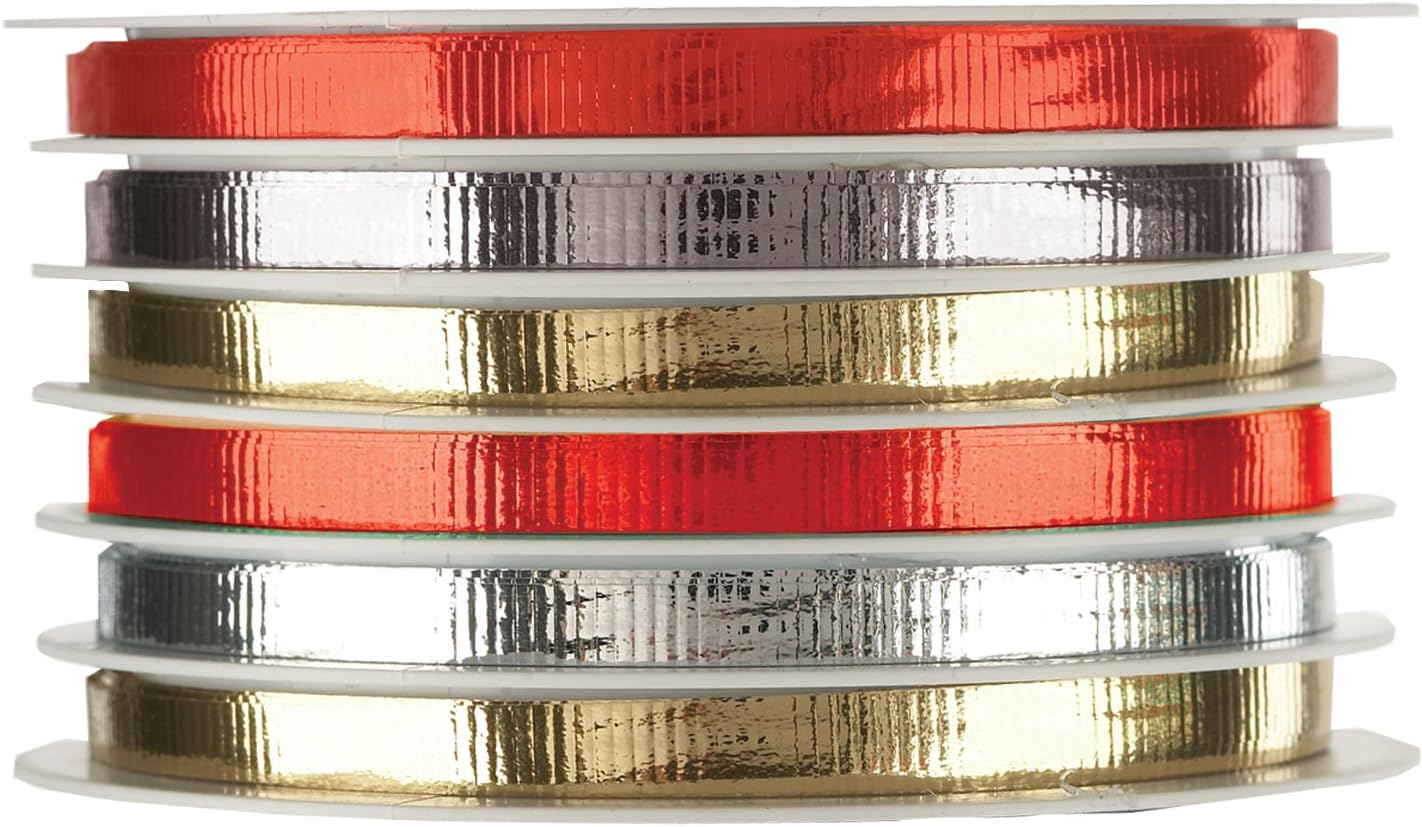 Jillson & Roberts Multi Curling Ribbon Mix, Rainbow (6 Spools)