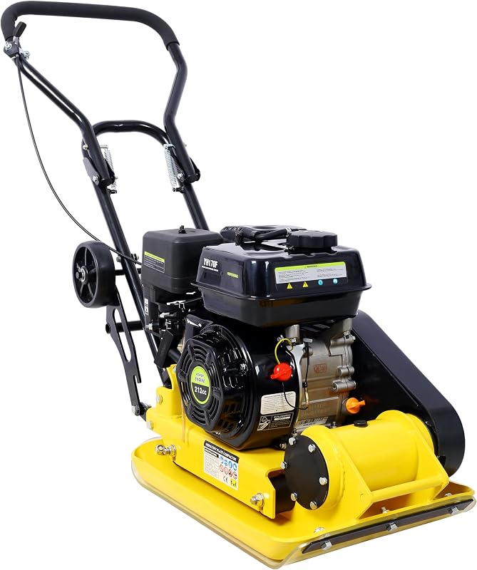 Compactador de Placas de 7.0HP, Motor de Gas 212CC, Manipulador de Compactación Vibratoria, Manipulador de Saltos de Potencia de Placas de 20 x 14, Compactador de Pavimentos 5500 VPM para Pasarelas, Asfaltos, Paisajismo