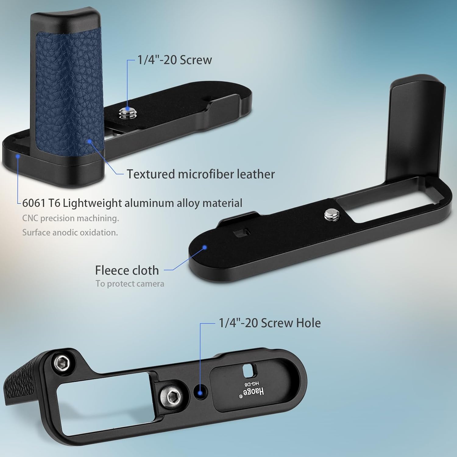 Haoge HG-D8 Handle HandGrip for Leica D-Lux 8 Camera Body L-Shape Grip Bracket