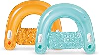 Intex Sit 'N Float Inflatable Pool Lounge: Cup Holders, Heavy-Duty Handles, Backrest, 220lb Capacity, 58x39in - Colors Vary