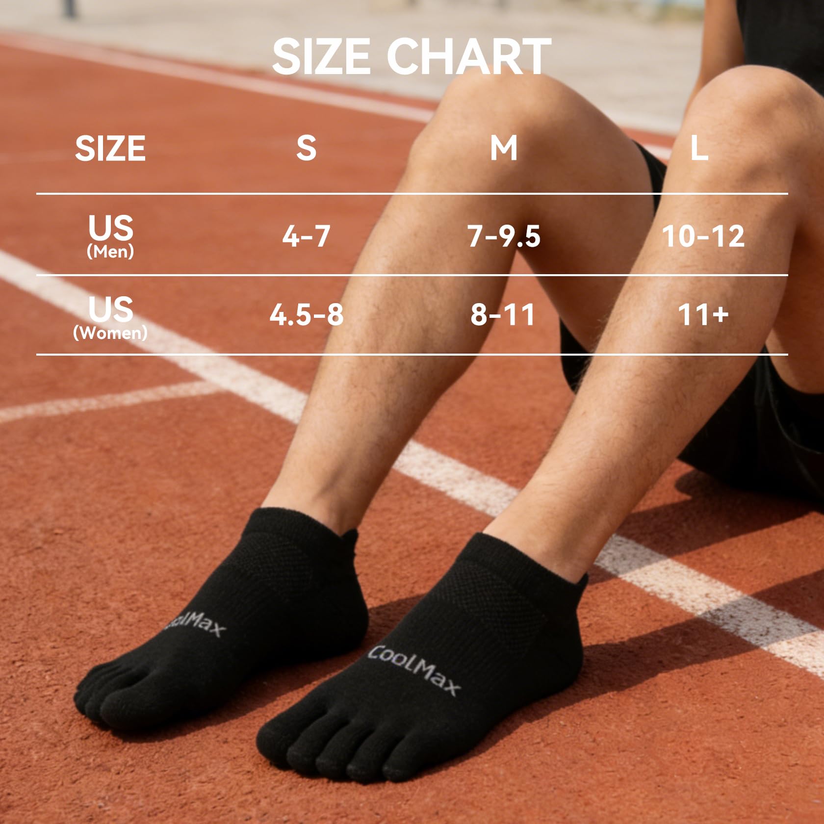 Chaussettes à orteils pour homme et femme Chaussettes de course à pied Chaussettes athlétiques à cinq doigts