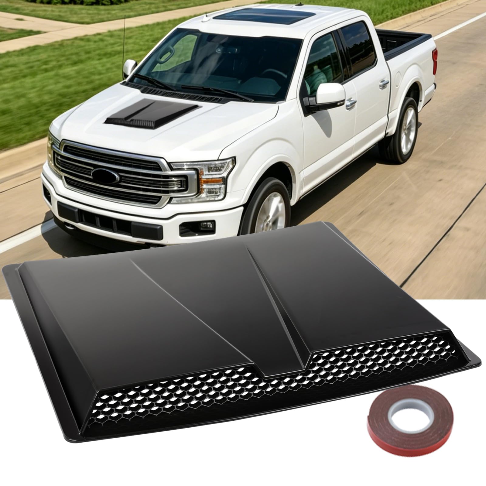 Hood Vents For Cars,Universal Hood Scoop,Universal Engine Hood Air Vent for Trucks,suit for Dodge Ram 1500 2500 3500Chevy Silverado, F-150, F-250, F-350, Colorado