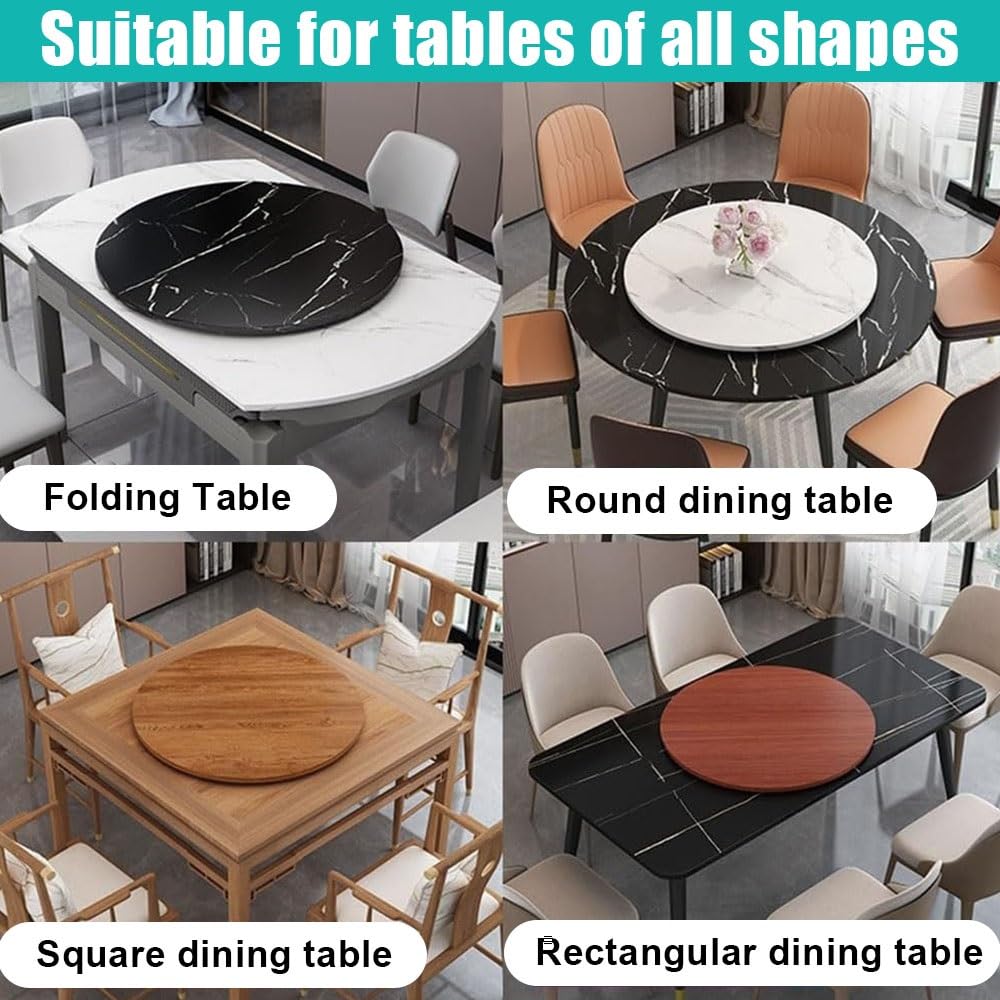 80cm Bandeja Giratoria Grande para Mesa De Comedor, Lazy Susan Redonda para Servir, Plato Giratorio para Cocina，Bandeja Servicio Organizador De Mesa(Walnut,50CM/20IN)