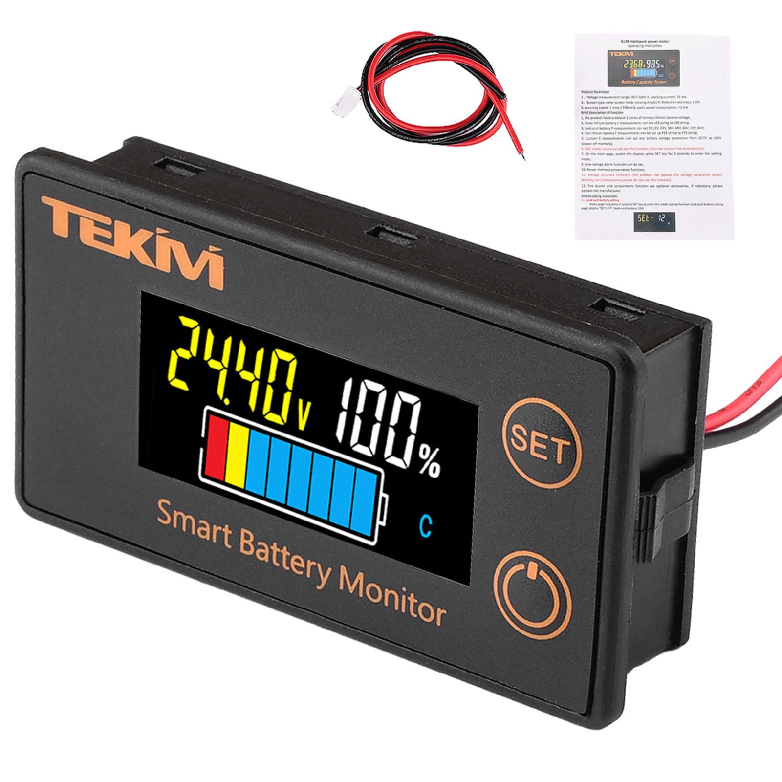 Wodoszczelny monitor napięcia akumulatora z alarmem -19~80℃, 12 V, 24 V, 36 V, 48 V, 60 V, 72 V, 84 V, do baterii litowej, akumulatorów kwasowo-ołowiowych