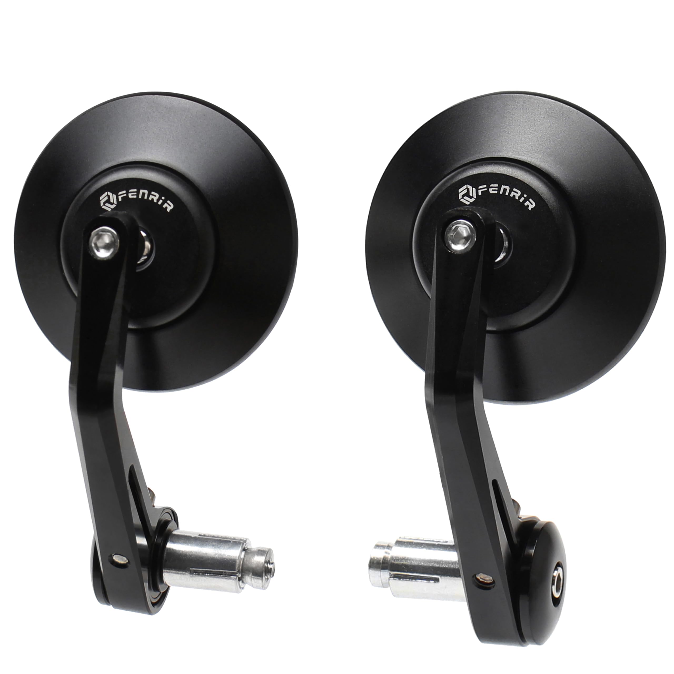 FENRIR(No EMARK Version) CNC Forged Aluminum Alloy Motorcycle Round Motorcycle Bar End Mirrors Handlebar Mirror Anti-glare Vibration-reducing design Curved lenses For Sport Street Cruiser Scooter