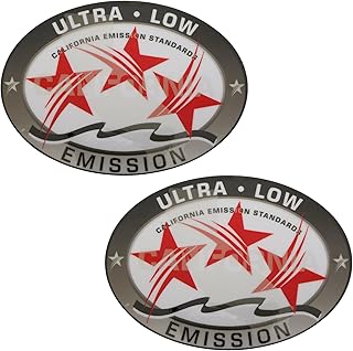 2 Pcs Marine Ultra Low Emission 3 Star Decal Stickers for Boat Outboard Motors Red