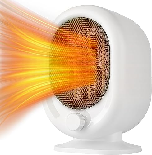 Mini calentador de espacio, calentador de escritorio pequeño de 1500 W, 2 engranajes ajustables, calefacción de cerámica PTC, protección contra