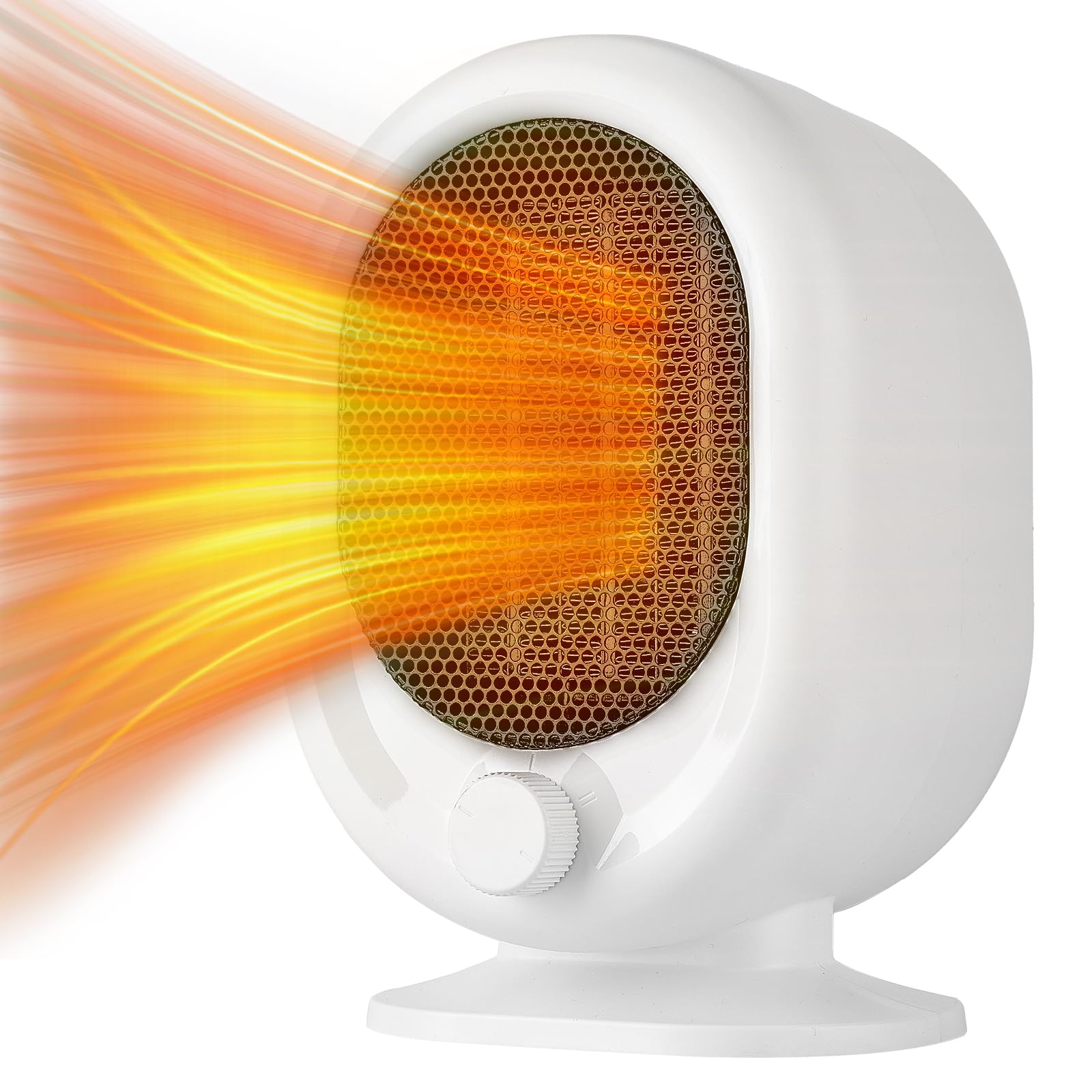 Mini Space Heater 1500W Small Desk Heater 2 Gears Adjustable PTC Ceramic Heating Tip-over Overheat Protection Fast Heating