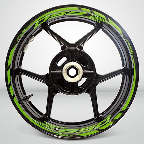 Miniatura 2 de Adhesivo adhesivo para llantas de motocicleta, color verde claro, brillante, compatible con Kawasaki Z650