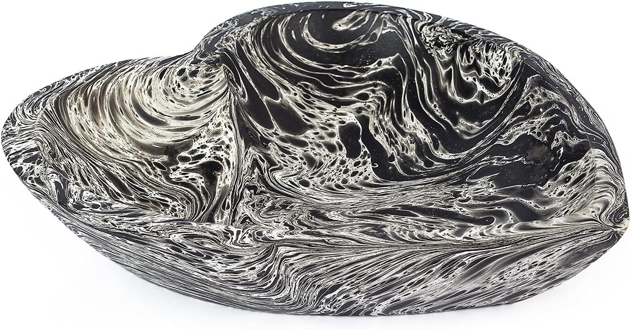 Exclusive Discount 70% Price 10 Heart Shaped Bowl - Functional and Collectible Bowl - Handcrafted Wooden Bowl for Serving Candy Nuts Desserts Fruits or Accent Decor Perfect Gift for Any Occasion, Freckles Black & White