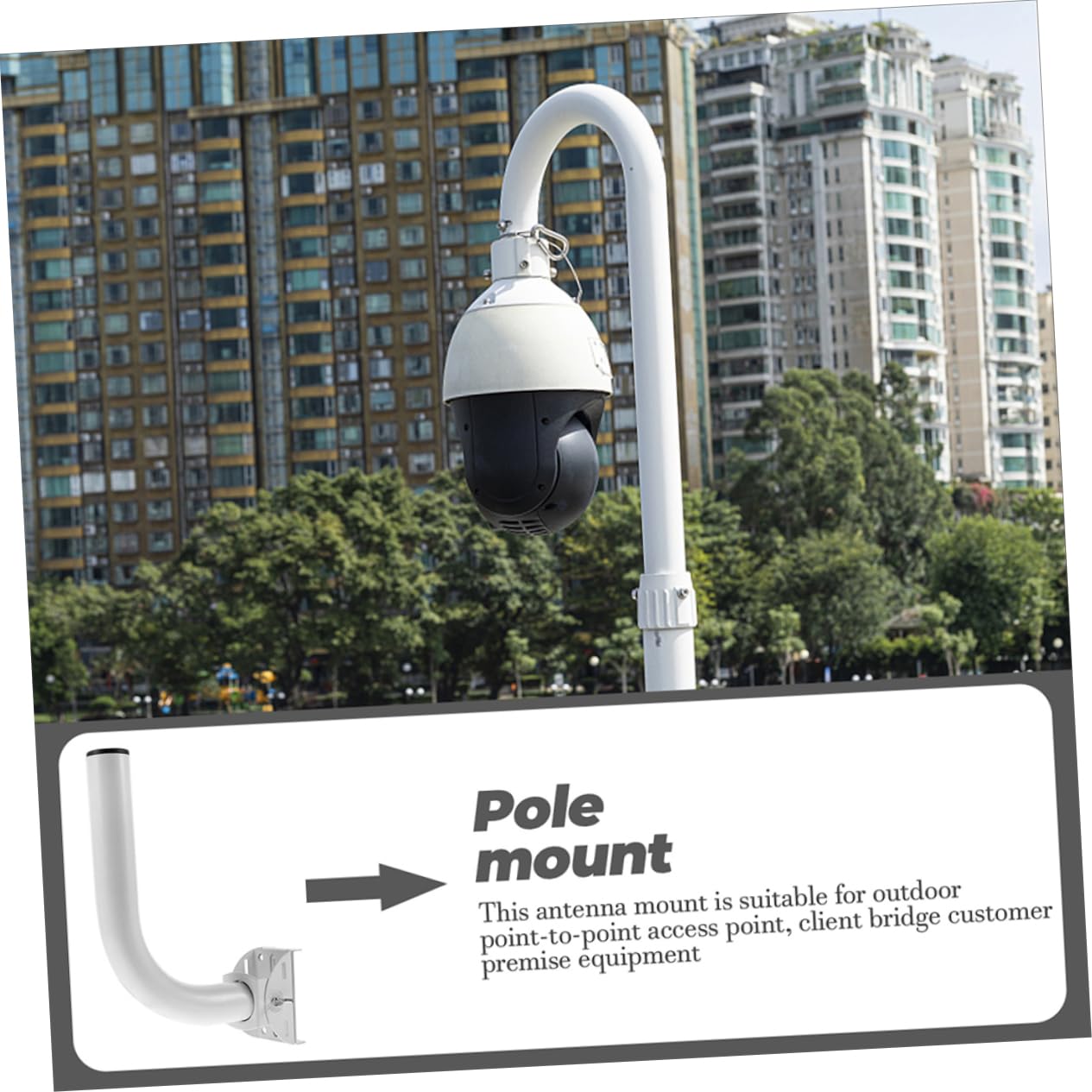 Alipis Support de Fixation Antenne Extérieur en Acier Inoxydable 2pcs pour Installation Facile de Points D'accès et Ponts Réseau en Extérieur ou Grenier
