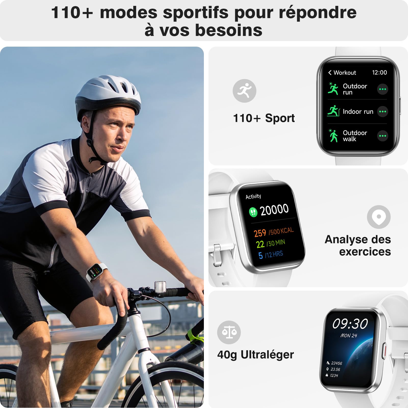 Fitpolo Reloj Inteligente Mujer con Llamadas y Alexa Asistente, 1.8" Smartwatch con IP68 Impermeable, Monitor de Pulsómetro/Sueño/SpO2, 110+ Modos Deportes Pulsera Actividad Mujer para Android/iOS