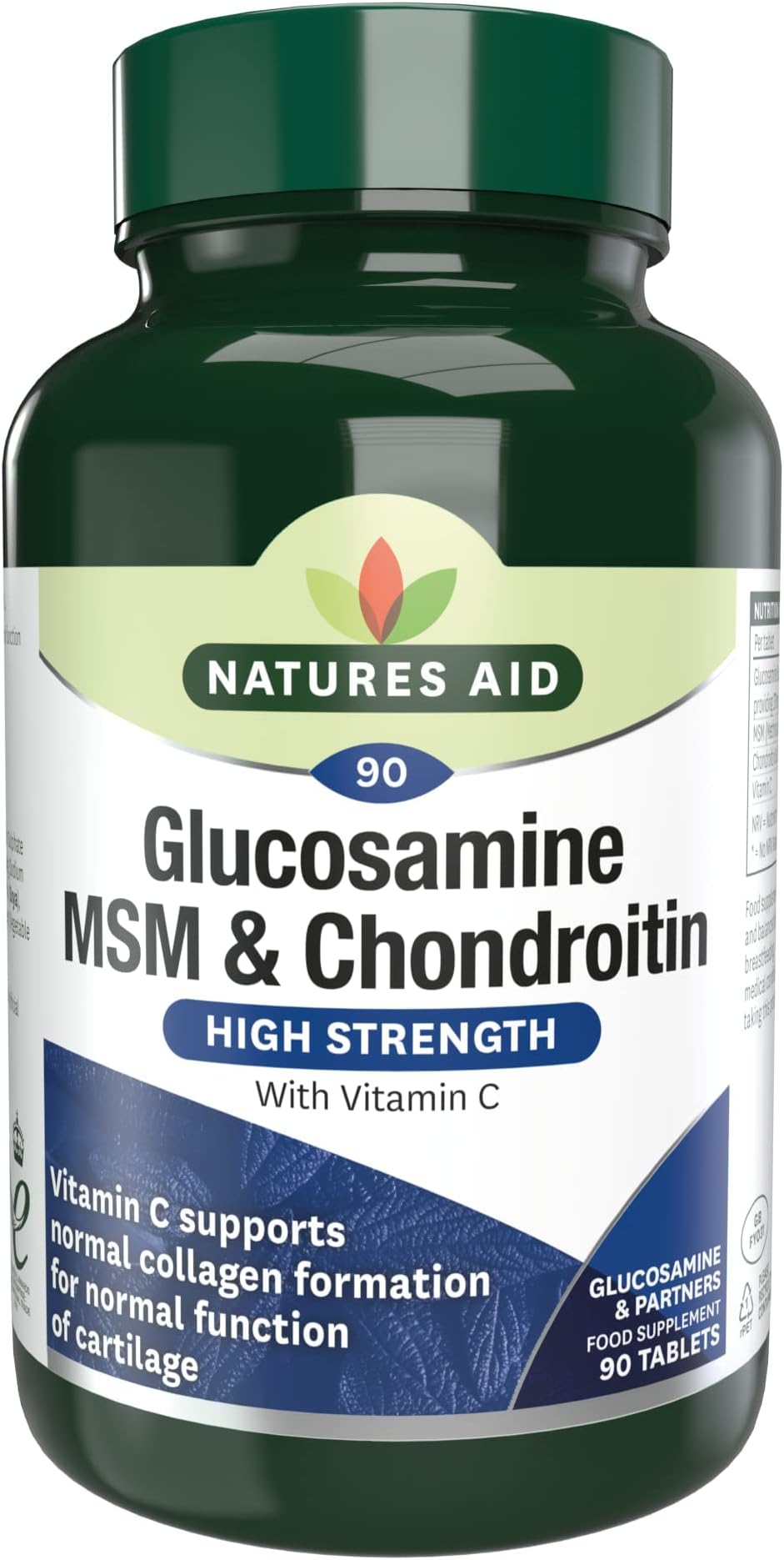 Natures Aid Glucosamine 500mg MSM 500mg + Chondroitin 100mg