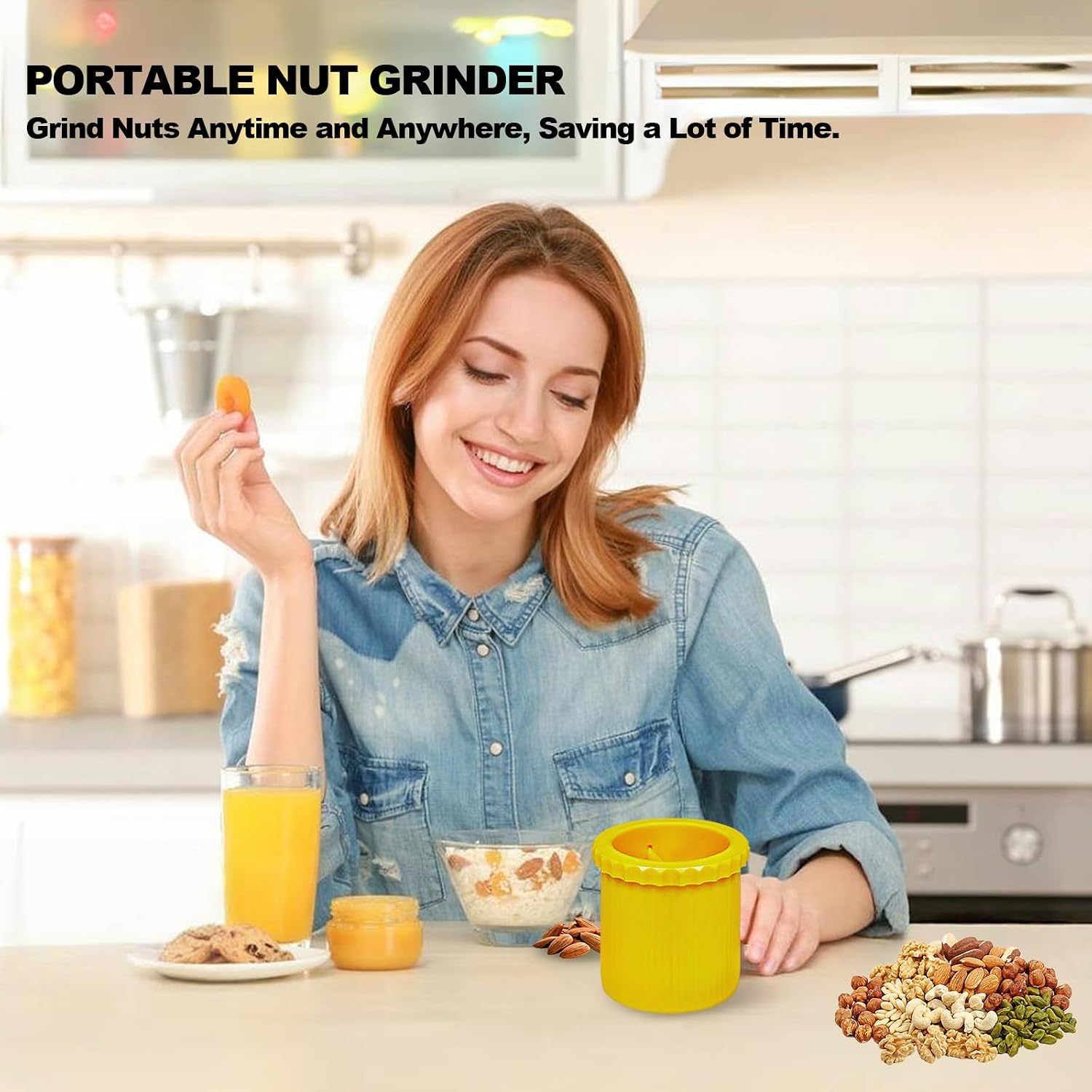 Nut Chopper Manual Hand, Handheld Nut Grinder Food-Grade