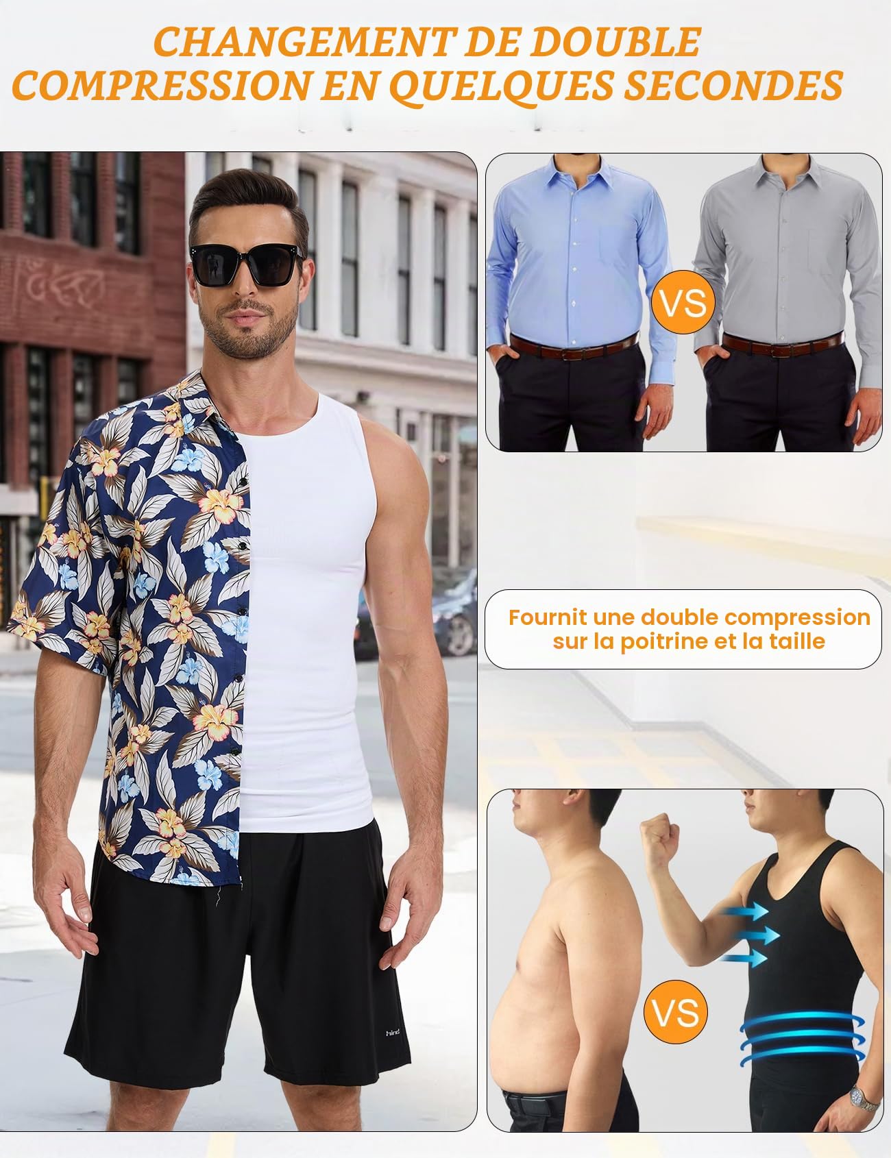 HANERDUN Débardeurs Homme Gynécomastie Debardeur Compression Shirt Gaine Amincissante