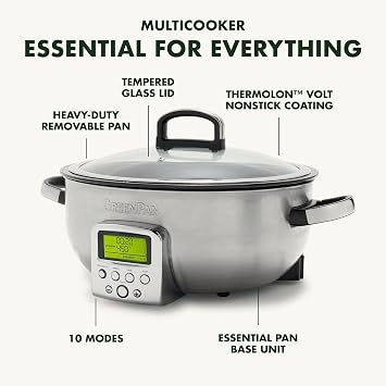 GreenPan Elite Essential Smart Electric 5.6L Skillet Pot OmniCooker
