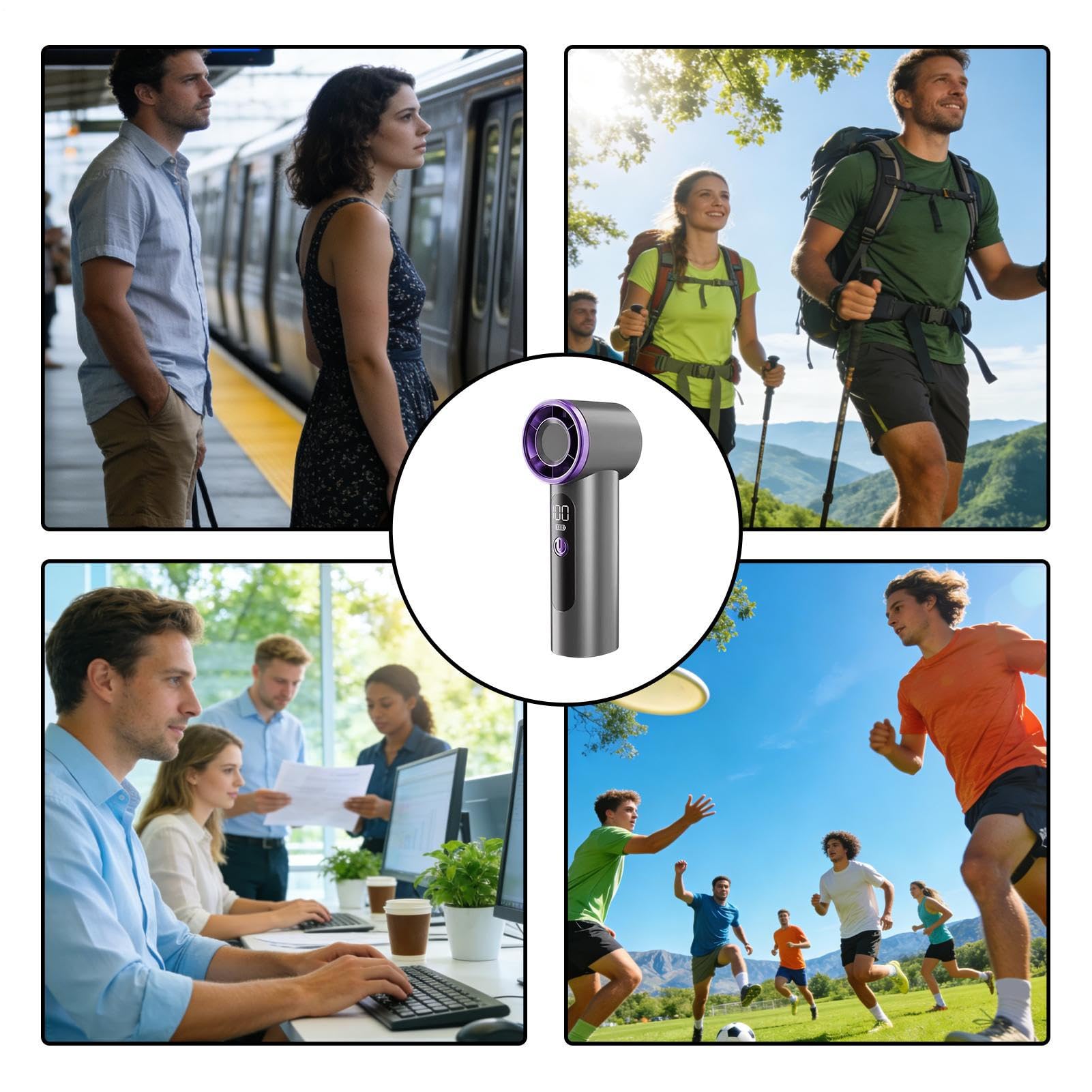 Mini ventilatore portatile, ricaricabile tramite USB, strumento di raffreddamento portatile per viaggi e ufficio, dispositivo di circolazione 'aria personale, silenzioso, funzionamento a