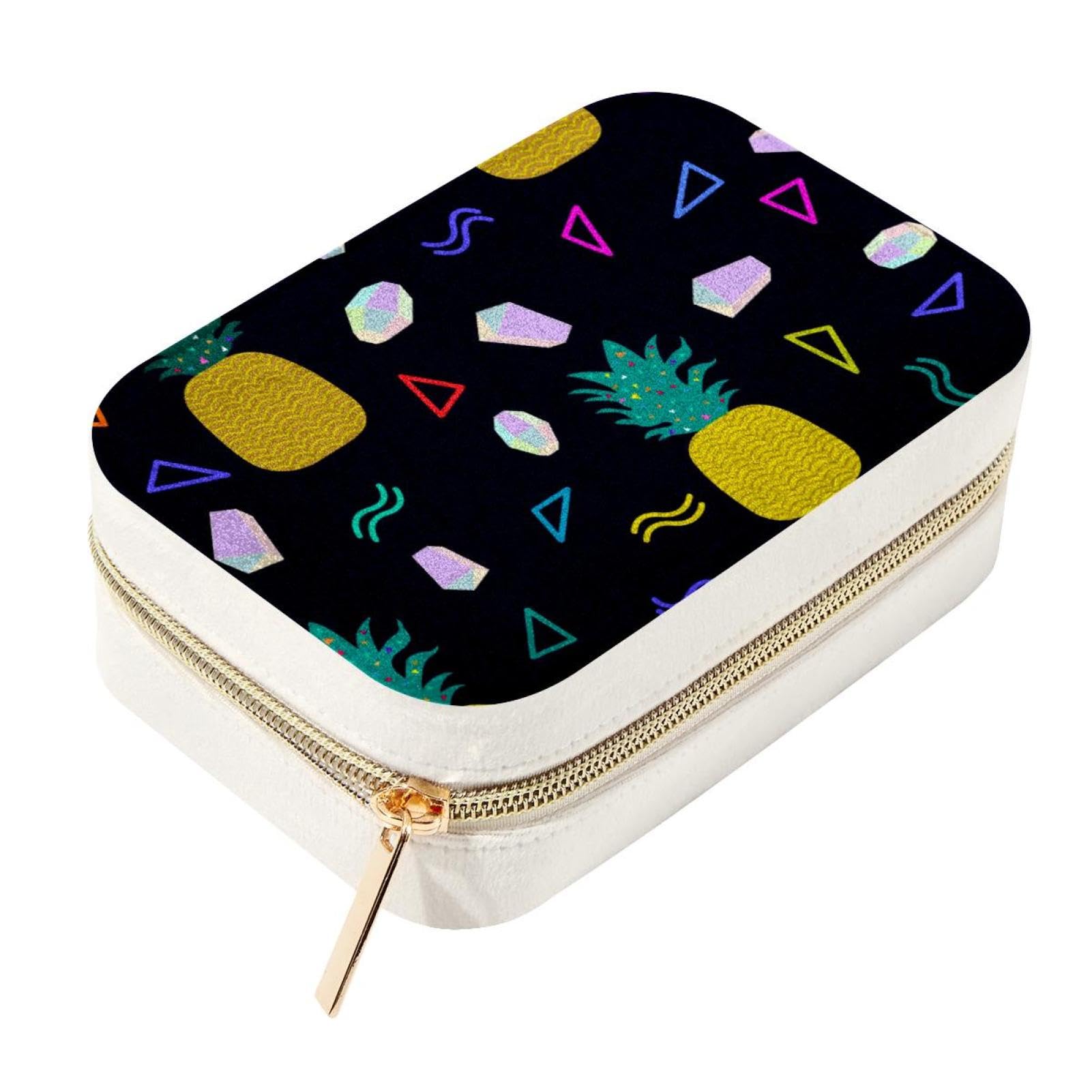 Estuche de piña geométrico para anillos y aretes, ideal para regalo